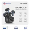 Ronin R-7010 Earbuds, Active Noise Cancellation, 10m Range, IPX4, Compatible with iOS/Android, Bluetooth 5.3, Deep Bass Sound, Digital Display & Water Resistance, 13MM Drivers, 6-Hour Playtime, Block the Noise, Hear the Detail. 