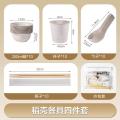 Tableware Set Fiber Bowl+Cup/Glass+Spoon+Chopsticks (Fiber Bowl x 10 Pieces, Cup/Glass x10 Pieces, Wooden Chopsticks x10 Pairs, Spoon) for Soup etc Set of 4x10=40 Pieces Travel and Camping fiber Microwavable Family Camping , Outdoor Party/Dinner, Travel. 
