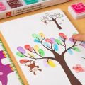 Liberty Mall 12 Color Washable Ink Stamp Pad 16 Cartoon Finger Painting Cards Finger Drawing Toys Boys Girls Party Favor Kids Gift. 
