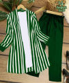 Independence Day Dress For Women - Stylish Green Coat/Gown 3 Pcs, Royal 3 Pcs (Gown+Shirt+Trouser) 14th August Dress. 