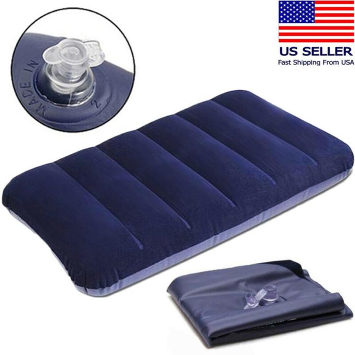 1Pcs Car Travel Air Cushion Rest Square Pillow Blue Inflatable Bed Outdoor Pillows 47x30cm
