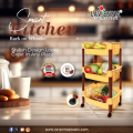 Multipurpose RackTwo and Three-tier Kitchen Rack with storage box vegetable & fruit rack storage rack 2 Layer and 3 laye Rack -Layer-Plastic 4 360 Degree Wheels 3 Story Storage trolly Portable Kitchen Home Multipurpose Good Quality Plastic - Random Colors. 