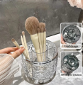 Luxury 360 Degree Rotating Makeup Brush Holders, with lid clear makeup brush organizer holder caddy,Rotating Dustproof Make Up Brushes Container with Clear Acrylic Cover,for Lipsticks, Bathroom Vanity, Dresser. 