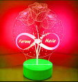PERSONALIZED NAME LAMP | Rose name lamp | 3d Name Lamp | Customize 3d illusion lamp, Your Name Lamp,3D Light Lamp, Night Lamp, Decoration Piece, Gift Piece RGB COLOR ALSO AVAILABLE. 