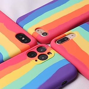 Rainbow%20Case%20For%20Apple%20iPhone%20Xs%20max%20Soft%20Silicon%20Back%20Cover%20(Rainbow)%20-%20Image%202