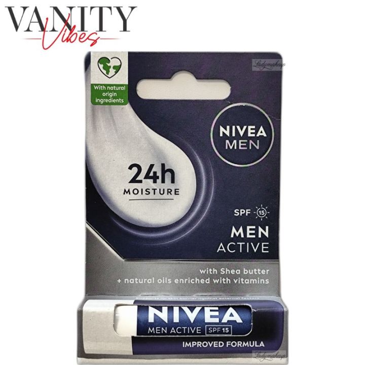 Nivea Men Active SPF15 Lip Balm 24H Moisture 4.8g