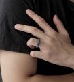 Wholesale Antique Silver Buddha Mantra Spin Ring Tibetan Lama Rotary Ring Mysterious Characters Ring Design Fashion Gift for Men. 
