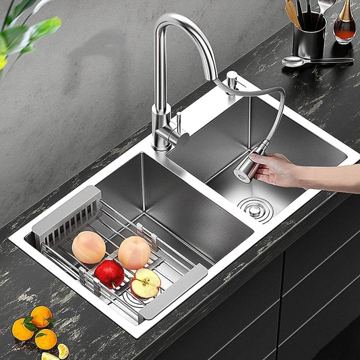 SA kitchen sink double bowl 75x40 CM