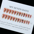 Hand-worn nail art nail piece Xiaohongshu autumn and winter new blush love nail stickers finished product detachable. 