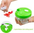 Manual Hand Operated 2000 ML litter Chopper Pump Action With Free 3 Blades Food Processor Portable Container And Easy To Clean Kitchen Gadget.. 