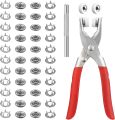 Metal Press Buttons | Metal Snap Button Kit with Hand Pressure Button Piller Tool Kit,Pliers includes 50 durable metal snaps. 