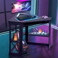 Corner Computer Desk with Keyboard & Storage Shelves. 