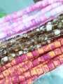 1 Strand Craft Beads | Multicolor Flat Round Tube Beads Strand for Craft & Jewelry Making DIY | Boho Style Loose Beads. 