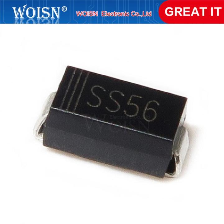 20pcs/lot SS56 DO-214AC SR560 SS56B 60V 5A SMA SMD Schottky diode New original In Stock