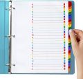 Office file Separators 10, 20, 26 and 31 Plastic Dividers 6 different colors Size: 22.5 x 29.7cm  A4, Multicolor. 