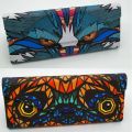 QTriangle Portable Folding Glasses Case Hard Cartoon Animal Print Pattern Glasses Storage Box Magnetic Leather Case For Eyeglass. 