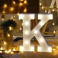 LED Alphabet letter K Lights Alphabet Light Up Marquee Letters Sign for Night Light Wedding Birthday Party Battery Powered. 