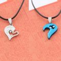 1 Pair Couple Heart Shape Necklace For Women Men I Love Unisex Pendant Choker Statement Long Necklaces Jewelry. 