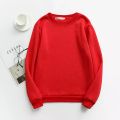 Sharrys Womens Sweatshirt Basic Plain Pullover Fleece Sweatshirt For Girls New arrivals Casual Winter Wear ( Black ). 
