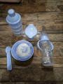 Pack of 4 Baby Gift Set Feeder Powder Puff Milk Container and Cup. 