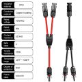 Solar Y Branch Cable Connectors,Solar Cable Parallel Adaptor in Pair for Solar Pane,Cable Wire Plug Tool Kit. 