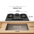 Glory Built-in Hob 3 Burner – Tempered Glass LPG & NG | Advanced Load-Shedding Safety. 