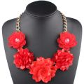 Claire Jin Trendy Mix and Match Different Kinds Five Flowers Necklace Women Exaggerated Jelly Clear Fashion Choker Party Jewelry. 