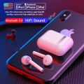 i12 Double Wireless Bluetooth Hand Free with Power Bank AirPods Stereo Earphones White bluetooth ear phone for all cell phones use. 