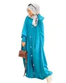 Turkish Button Front Open Abaya for Girls - Georgette with Free Size. 