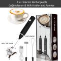 2 in 1 Electric Rechargeable Coffee Beater & Milk Frother and Foamer USB Charging Handheld Egg Beater & Coffee Beater Stir Baking Cream Foaming Machine Coffee Blender. 
