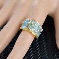 Y2k fashion jewelry wholesale vintage gold plated stackable enamel rings for women creative tree drip oil chunky finger ring. 