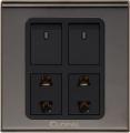NC -  Clopal Black 2 + 2 Swtich/Socket 10 amp. 