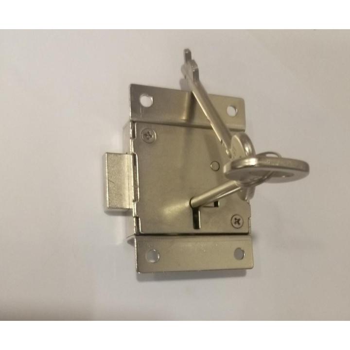 Cupboard lock long key silver