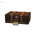 Retro Style Treasure Box Wooden Jewelry Storage Box Jewelry Box for Earrings Brooches. 