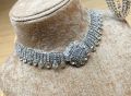 Jewellery Set - Choker Hyderabadi Set - (2 in 1) Necklace, Earrings with Golden Combination - Artificial Jewellery for Women & Girls - Fashion Jewellery Collection. 