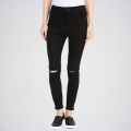 Women's Black Lily High Rise Ankle Grazer Jeans ABR-10. 