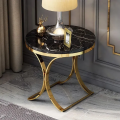 Modern Marble Sheet Top Side Table sofa Bed End Table Small Round Coffee Table Stylish frame. 