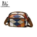 LouisWill Women's Bag Shoulder Bag Cross-body Messenger Bohemian Style Splicing Contrast Design Multi Layer Pocket Large Capacity Retro Printing Adjustable Shoulder Straps Zipper Inner Pocket. 