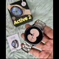 Trendhub Active 2 Smart Watch For Boys - Stylish Round Dial Touchscreen Smart Watch For Girls with Elegant Metal Chain Strap - Fashionable Smartwatch with a Unique Floral Display Design - Available in Gold, Black, and Silver Colors. 