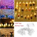 Photo Peg Star Clips String Lights 20 LED Fairy Lights for Bridal Shower Party, Wedding, Birthday Party, Anniversary Decorations Warm White. 
