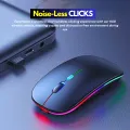 【Triple Mode】 High-Quality Wireless Bluetooth Gaming Mouse RGB with 6 Buttons & 3-Levels DPI Control - Breathing LED Light 2.4G Optical Wireless Mouse with MousePad & Side Buttons for Girls PC, Gaming, Laptop, Pubg, Mobile, Windows OS. 