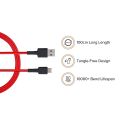 100% Original Xiaomi Mi Braided USB Type C Cable, Xiaomi SJX10ZM USB Type-C to USB-A Charge Sync Braided Cable 1M Red, Mi Type-C Braided Cable Red. 
