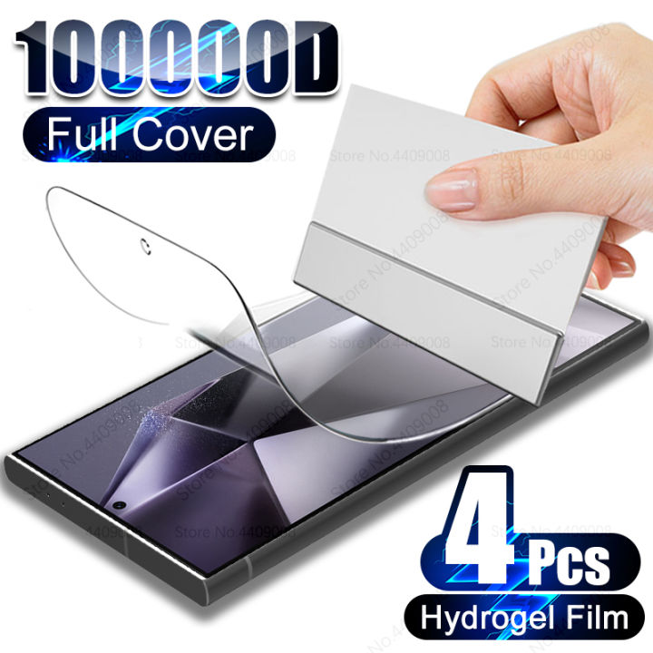 4PCS Full Cover Screen Protectors For Samsung Galaxy S23 S22 S21 S20 S24 Ultra S10 S9 Plus A54 A53 A52 A32 A34 5G Hydrogel Film