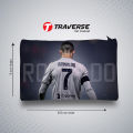Traverse Ronaldo Pencil Pouch for Boys & Girls. Digitally printed on Fabric with both sides printed. 