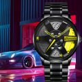 1pc Men's Wheel Sports Car Tire Shaped Watch, Student Fully Automatic Quartz Watch, Ideal choice for Gifts. 