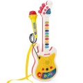Children's light music guitar with microphone boys and girls toy student children's musical instrument Toys for Toddlers 1-3, Kids Montessori Karaoke Electric Guitar with Microphone & Piano Set- parent-child interactive play house toys Best Gifts For Kids. 