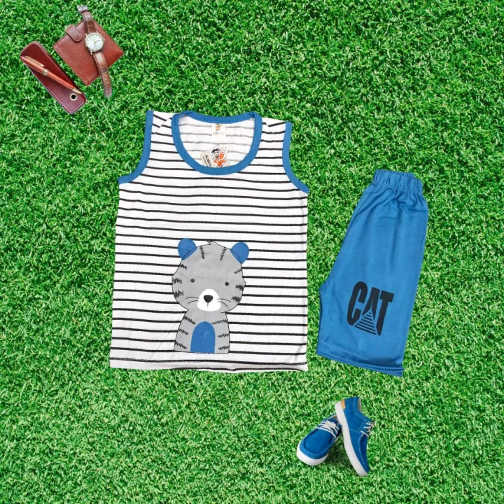 Stylish%20Sando%20Shirts%20and%20Shorts%20For%20Kids%20Baby%20Boys%20Round%20Neck%20O%20Neck%20Yellow/Pink%202Pc%20Kids%20Graphics%20Out%20Fit%20%20Short%20Sleeve%20CAT%20print%20cotton%20jersey%20bodysuit%20-%20Image%204