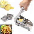 King Crockery Potato Chipper & Cutter Stainless Steel French Fries Cutter Potato Chipper 2 Sizes Interchangeable Blades Potato Slicer. 