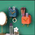 Clock Shaped Wall Mounted  Holder & Self Adhesive Phone Charge Holder Storage Box, Dormitory Student Bedside Shelf Mobile Phone Storage Rack. 
