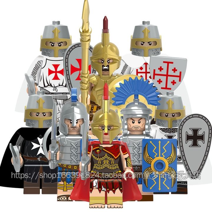 Lego ancient Roman soldier Spartan warrior Templar Knight X0316 assembled building block minifigure toy